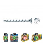 Caja 1000 unid. tornillo madera avellanado pozi din/ref vlox ø3,5x25mm zincado+lubr. celo