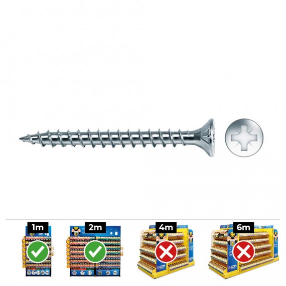 Caja 200 unid. tornillo madera avellanado pozi din/ref vlox ø4x30mm zincado+lubr. celo