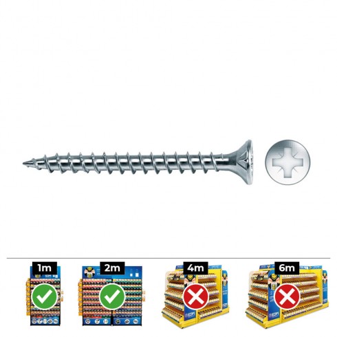 Caja 100un tornillo madera avell.pz din/ref vlox 4.5x70 zinc + lubrcelo