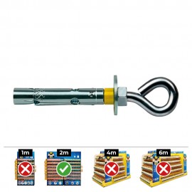 Anclaje dynabolt aro zincado ø10 x 60 mm, caja 10 uds