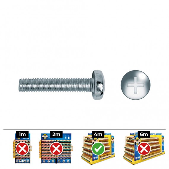 Caja 500 unid. tornillo metrica alomado philips din/ref 7985 ø4x30mm zincado celo