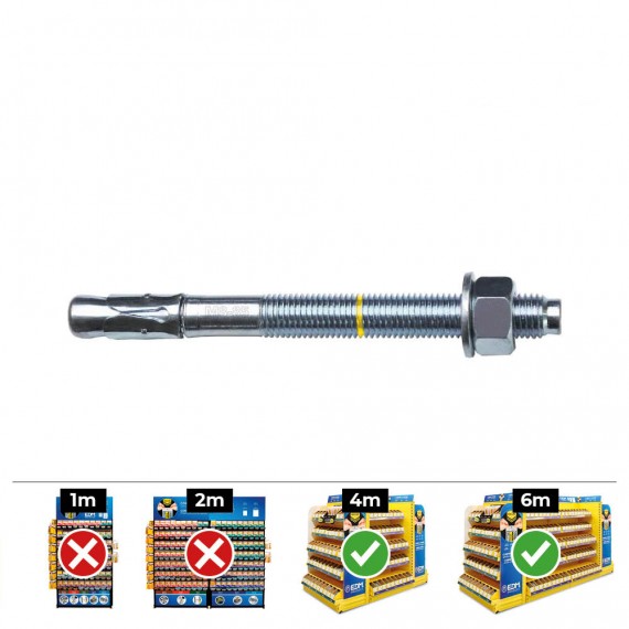 Caja 50 unid. anclaje homologado ce bap ø8x95mm/30 zincado celo
