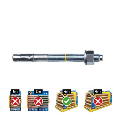 Caja 40 unid. anclaje homologado ce bap ø10x92mm/17 zincado celo