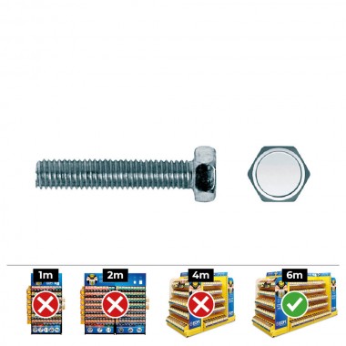 Caja 100 unid. tornillo metrica hexagonal din/ref 933 ø8x45mm zincado celo