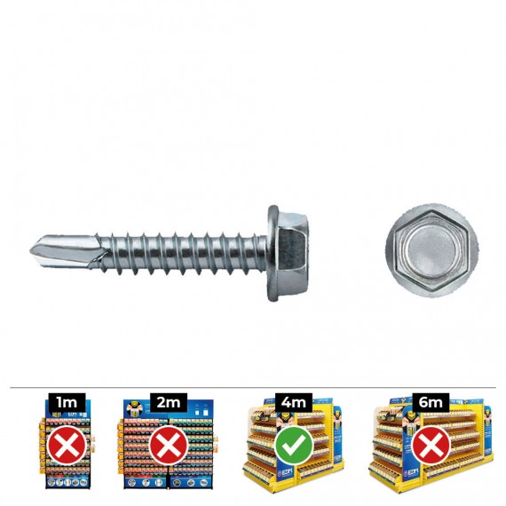 Caja 500 unid. punta broca hexagonal din/ref 7504k ø4,2x19mm zincado celo