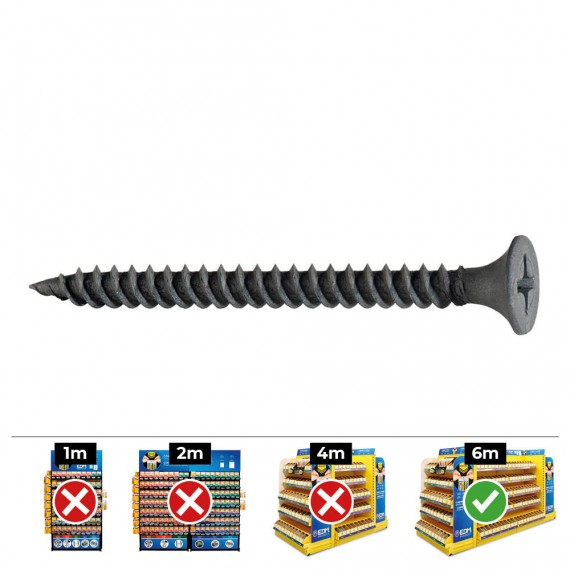 Caja 500 unid. tornillo pladur placa-metal ssf ø3,5x55mm fosfatado celo