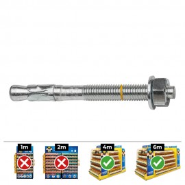 Anclaje homologado ce bap ø8x75mm/10 zincado (caja 50 unid)