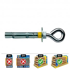 Anclaje dynabolt aro zincado ø8 x 45 mm, caja 100 uds