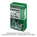 Caja s 12 unid. clavo cp estriado acero 2,7x30mm fadix