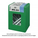 Caja l 25 unid. tornillo metrica cab hex+tuerca cinc 2m 6x60mm fadix