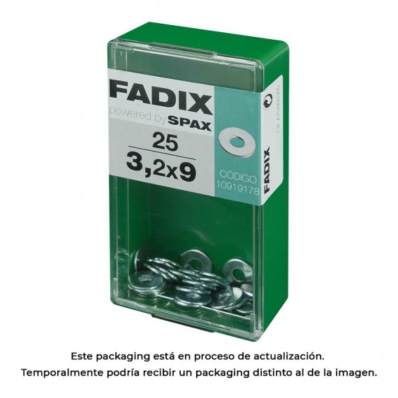 Caja s 25 unid. arandela plana ancha cinc 3,2x9mm fadix