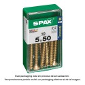 Caja 10 uds. tornillo madera spax cab. plana yellox 5,0x50mm spax