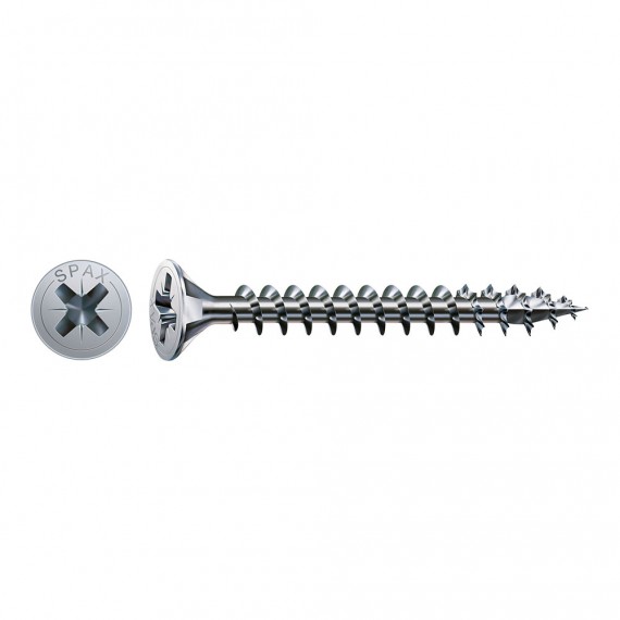 Caja 10 unid. tornillo madera cabeza plana wirox 5,0x80mm spax