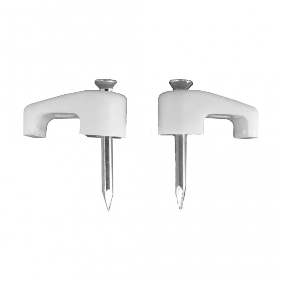 Grapa blanca para cable manguera plana 2x1mm n°03 (caja 100 unid.)