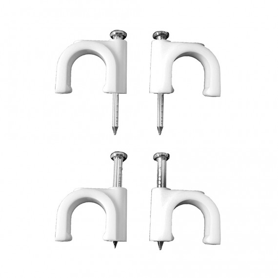 Grapa blanca cable manguera tubular 2x0,50mm n°4 (caja 100 unid.)