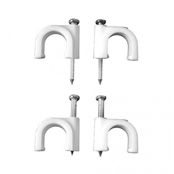 Grapa blanca para cable manguera tubular 2x2,5mm n°8 (caja 100 unid.)