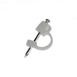 Grapa para cable tv, transparente, caja 100 uds