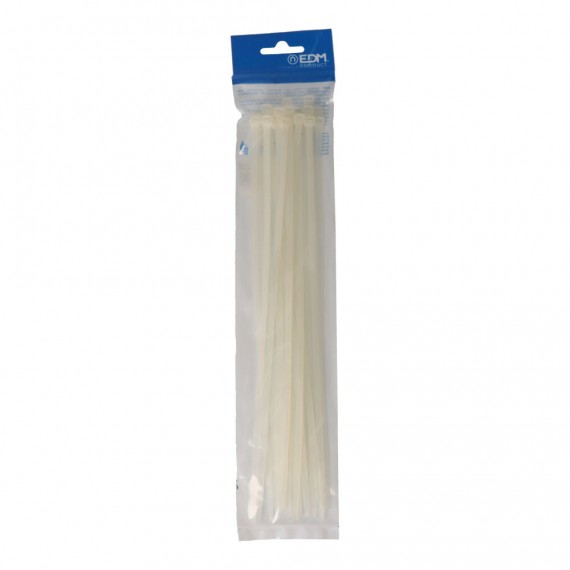 Bridas natural 300x4,8mm nylon alta calidad (blister 25 unid.) edm