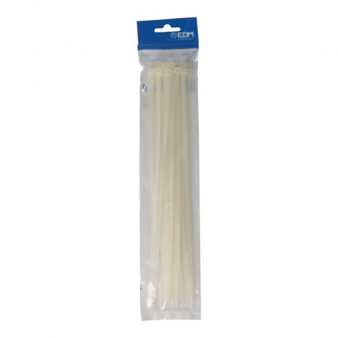 Bridas natural 300x4,8mm nylon alta calidad (blister 25 unid.) edm