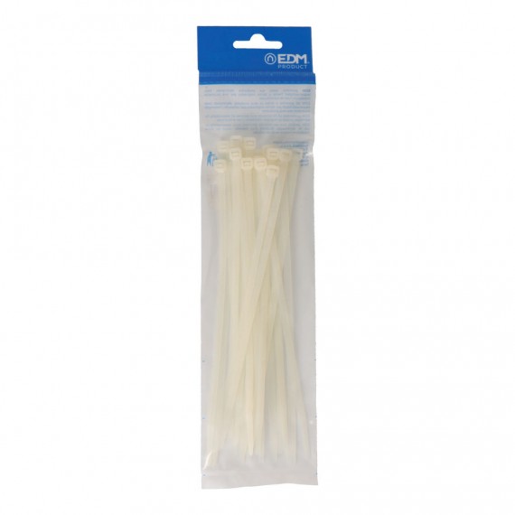 Bridas natural 200x4,8mm nylon alta calidad (blister 25 unid.) edm