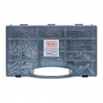 Surtido de tornillos/tacos/clavos 560 piezas black+decker