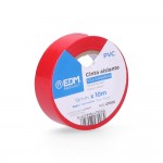 Cinta aislante 10m x 19mm roja edm calidad "supra"