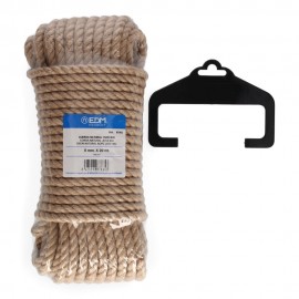 Cuerda yute natural 3 cabos calibre 8 mm x 20 m