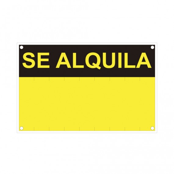 Rotulo "se alquila" (pvc 0.4mm) 45x70cm normaluz