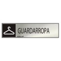 Cartel informativo "guardarropa" (inox adhesivo 0.8mm) 5x20cm normaluz