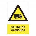 Cartel peligro "salida de camiones" (pvc 0.7mm) 30x40cm normaluz