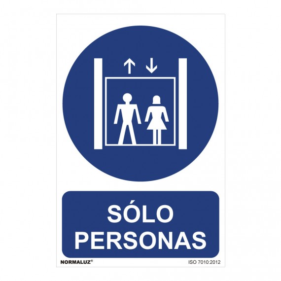 Cartel "solo personas" (pvc 0,7mm) 30x40cm normaluz