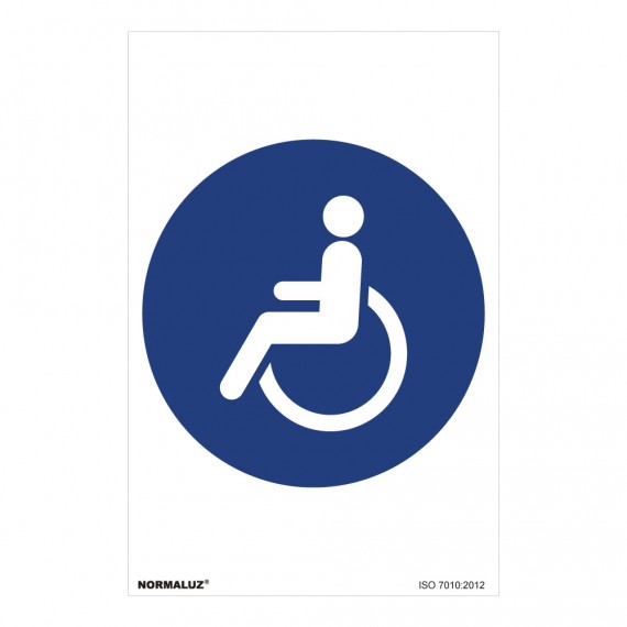 Cartel "obligatorio personas discapacitadas" (pvc 0,7mm) 30x40cm normaluz