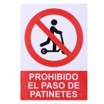 Señal adhesiva "prohibido el paso de patinetes" 21x30cm normaluz