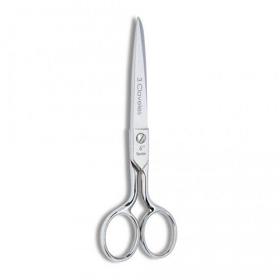 Tijera costura castellana 6" b 3 claveles