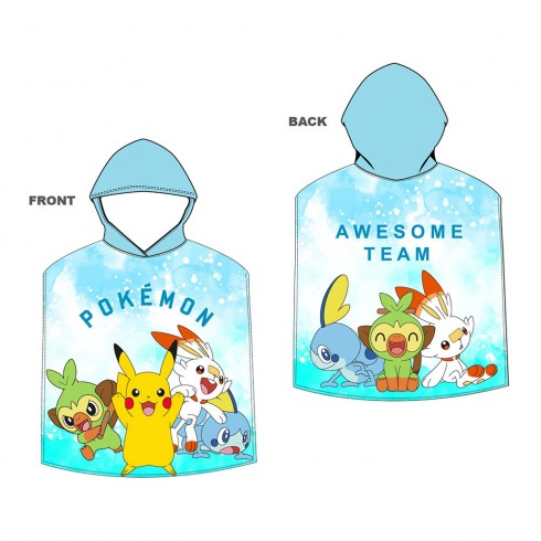 Poncho playa micro 55 x 110cm infantil pokemon