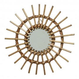 Espejo de mimbre con forma de sol, modelos variados, ø40 x 2,5 cm