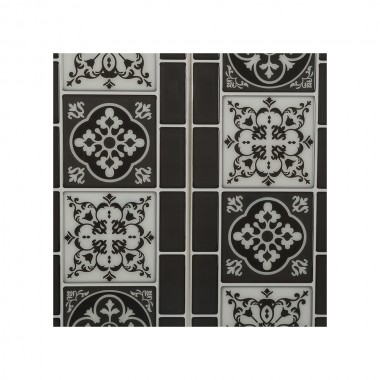 Pack 2 sticker decorativo modelo azulejo negro 30,5x25x0.3cm