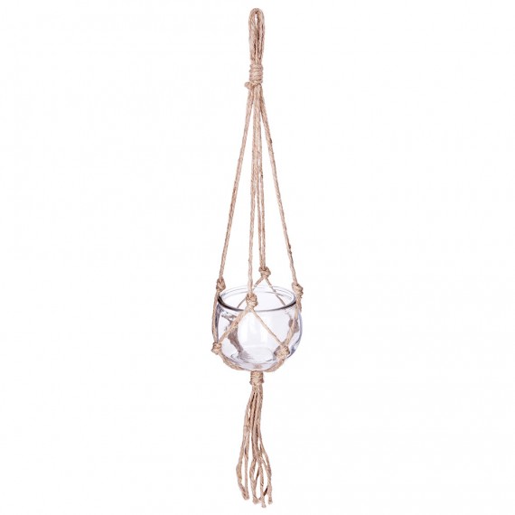 Bola de cristal y colgante de yute ø10.5cm