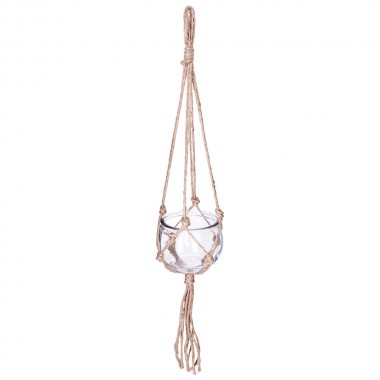 Bola de cristal y colgante de yute ø10.5cm