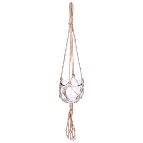Bola de cristal y colgante de yute ø10.5cm