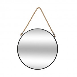 Espejo redondo de metal con cuerda ø55cm