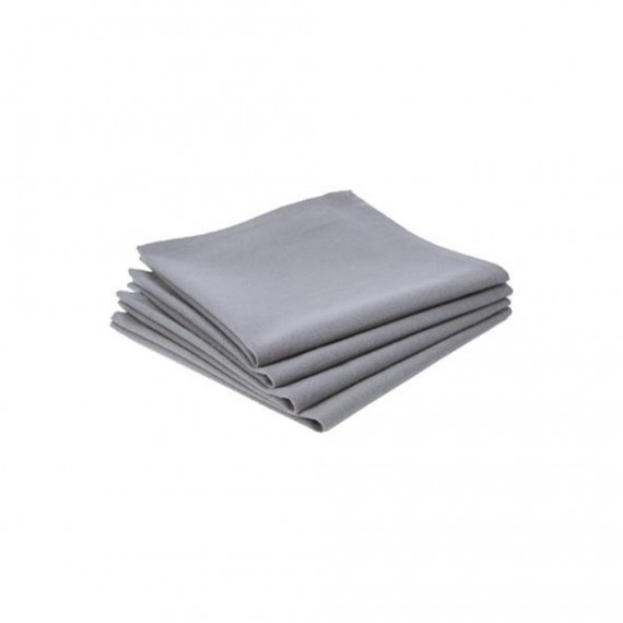 Pack 4 servilletas de algodón color gris 40x40cm