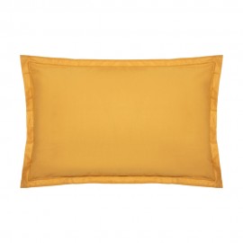 Funda de almohada algodón mostaza 70 x 50 cm
