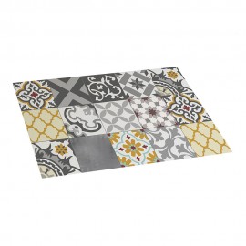 Alfombra vinilica croma patch gris-ambar 45 x 75 cm