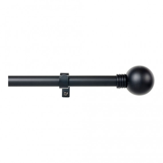 Kit barra cortina anillo extensible de 110 a 200cm negro cintacor - storplanet
