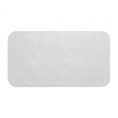 Alfombra de ducha interior rectangular antideslizante blanca 69x39cm
