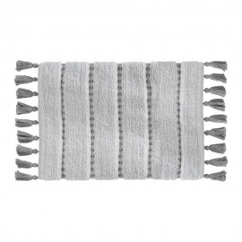 Alfombra de baño 'pom pom' gris 50 x 75 cm