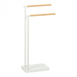 Toallero pie blanco de metal 30 x 20 x 78 cm