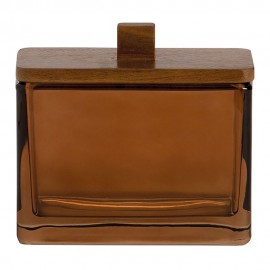 Caja decorativa de cristal marrón