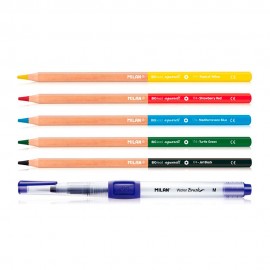 Pincel recargable water brush + 5 lapices acuarelas